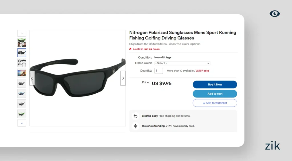 sunglasses product sample
