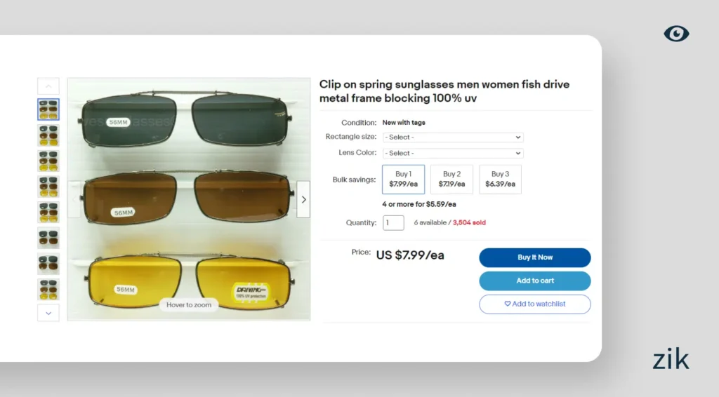 sunglasses product samples