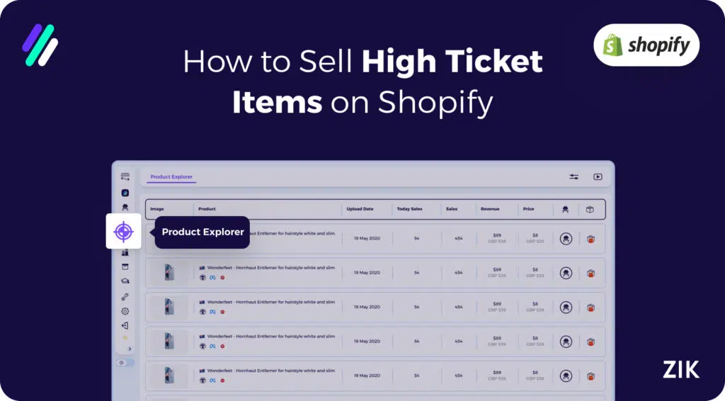 how to sell high ticket items on shopify