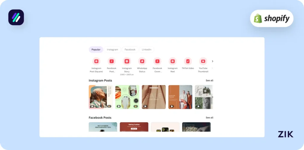 Choose your Canva template