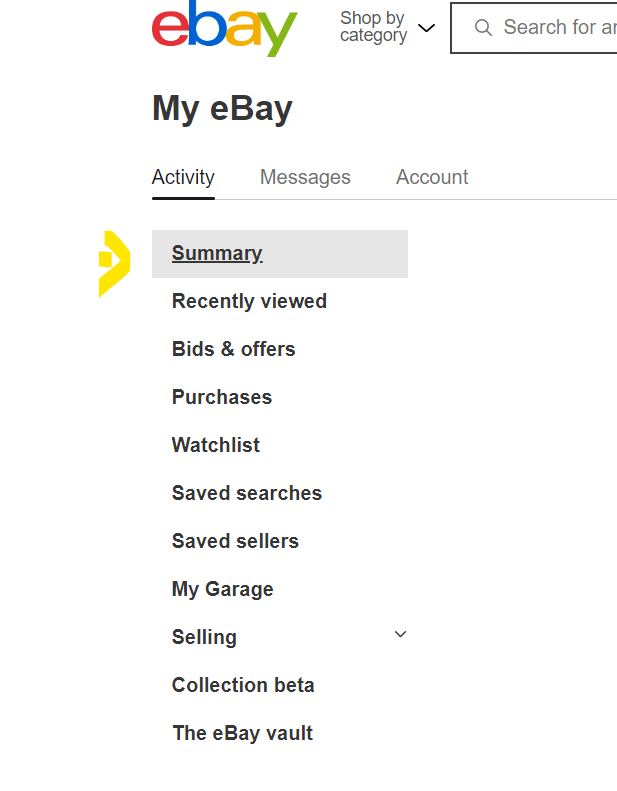 Go to Summary and then click Edit Profile option