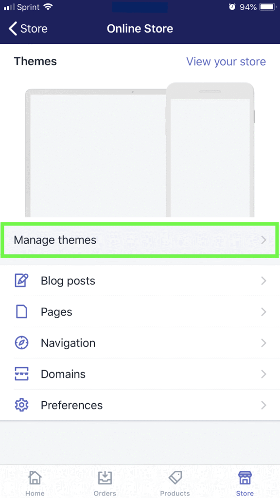 manage themes mobile